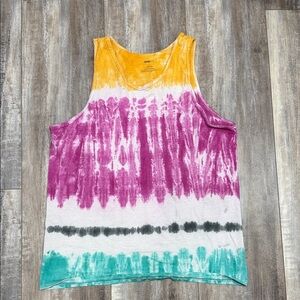 Fashion Nova Multicolor Tie-Dye Tank Top